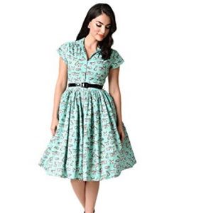 2X Bernie Dexter Teal Cat dress